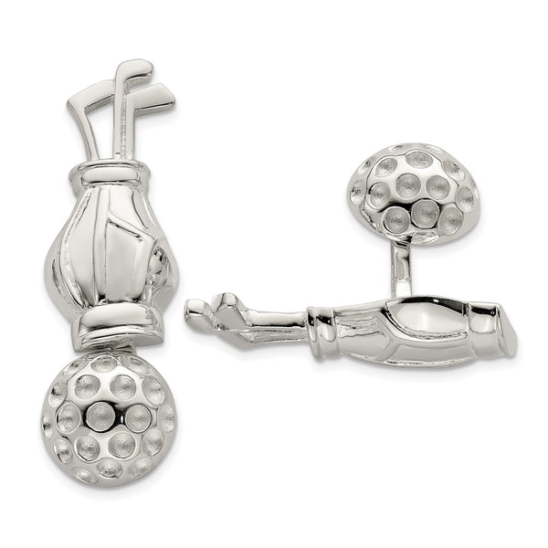 Reversible Sterling Silver Golf Club & Ball Cufflinks