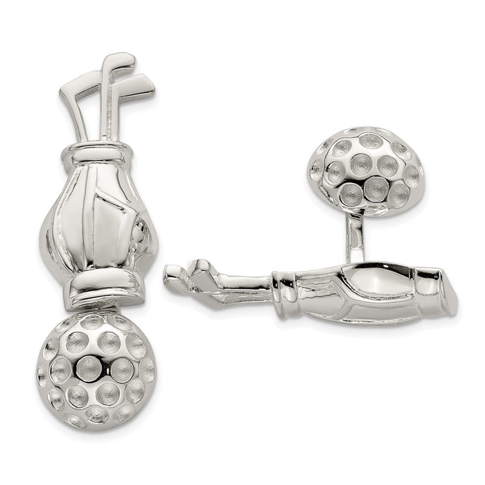 High-Quality Reversible Sterling Silver Golf Club & Ball Cufflinks | Stylish Value-1