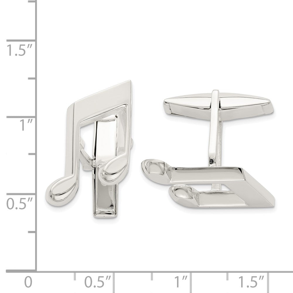 High-Quality Sterling Silver Musical Note Cufflinks | Stylish & Affordable Gift