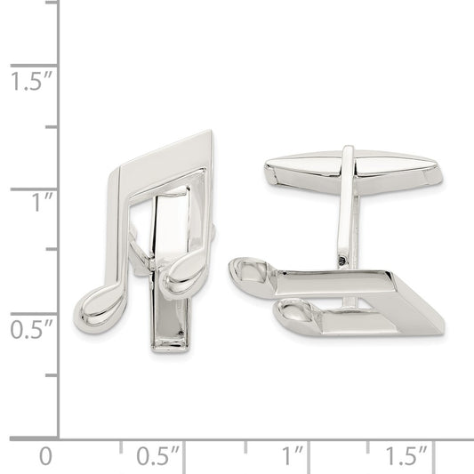 High-Quality Sterling Silver Musical Note Cufflinks | Stylish & Affordable Gift