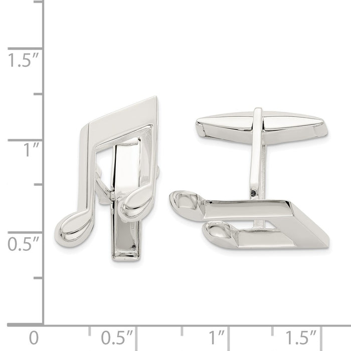 High-Quality Sterling Silver Musical Note Cufflinks | Stylish & Affordable Gift-2