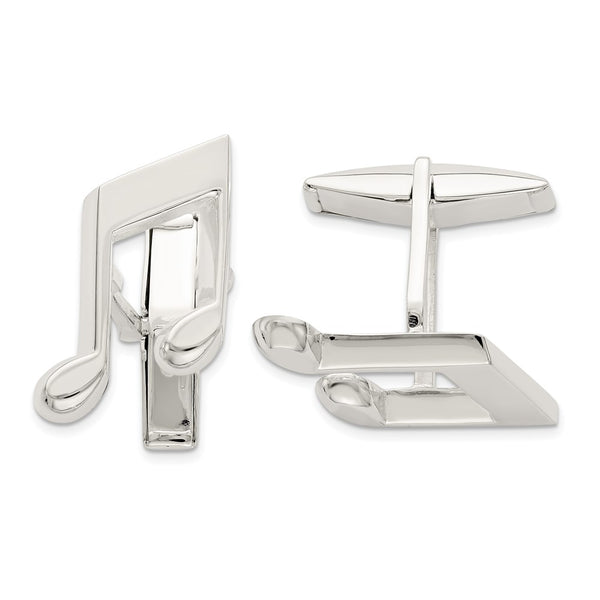 Sterling Silver Musical Note Cufflinks