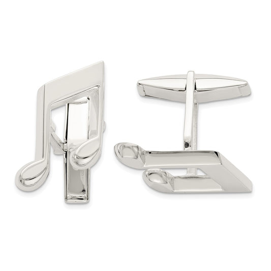 High-Quality Sterling Silver Musical Note Cufflinks | Stylish & Affordable Gift