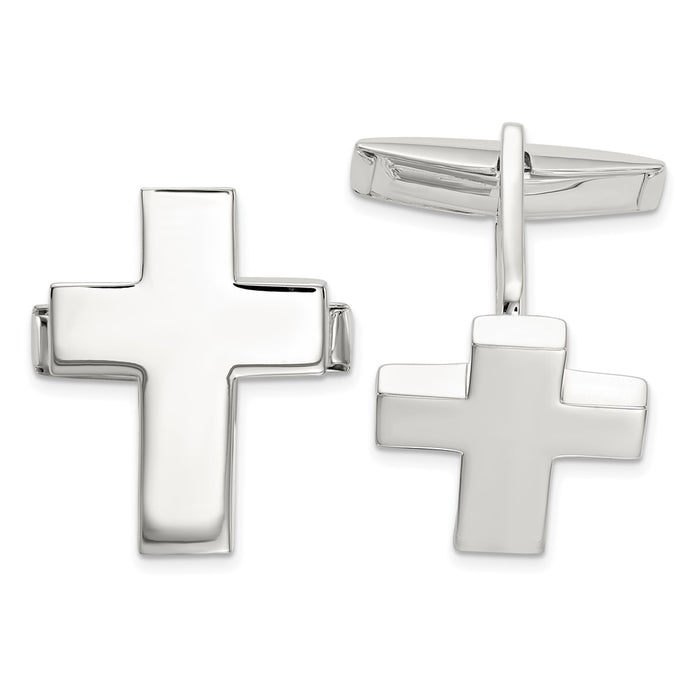 High-Quality Sterling Silver Cross Cufflinks - Stylish Design & Affordable Price-1