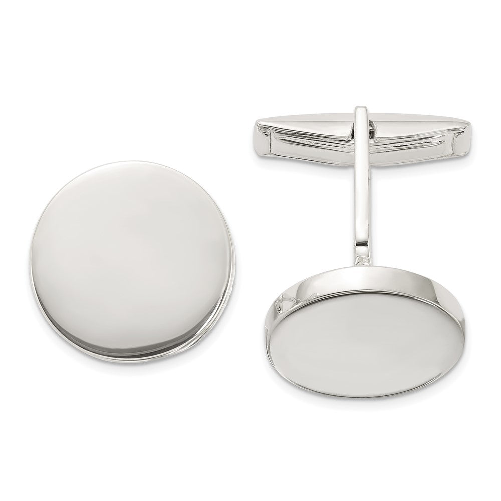Buy Exclusive Polished Round Sterling Silver Cuff Links - Stylish & Affordable!