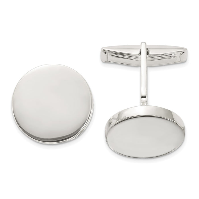 Buy Exclusive Polished Round Sterling Silver Cuff Links - Stylish & Affordable!-1