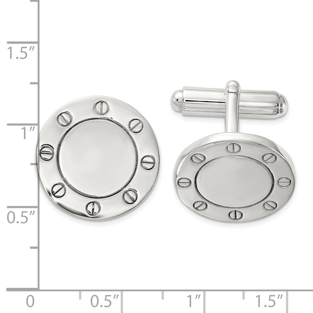 Buy Stylish Polished Sterling Silver Circle Cufflinks - Affordable Luxury Accessory