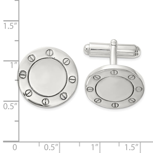 Buy Stylish Polished Sterling Silver Circle Cufflinks - Affordable Luxury Accessory