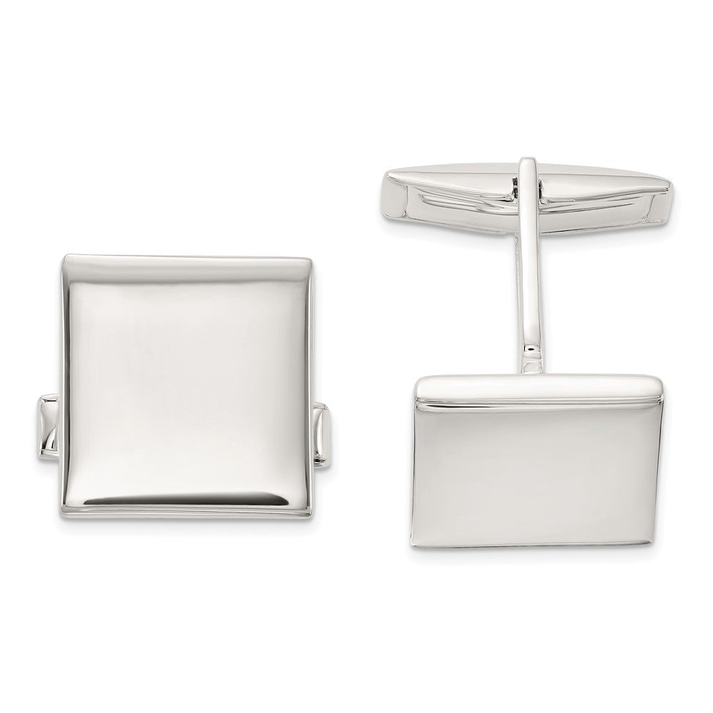 Buy Exclusive Polished Square Cuff Links in Sterling Silver - Stylish Value!