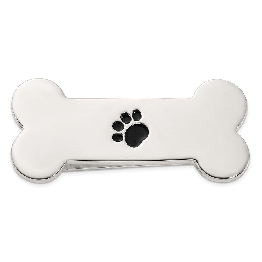 Buy Exclusive Sterling Silver Money Clip - Enamel Paw Print Design, Stylish!