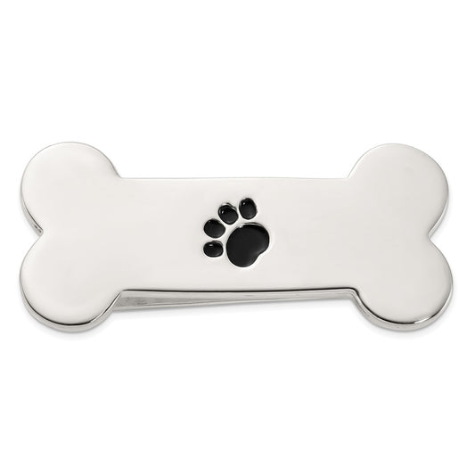 Buy Exclusive Sterling Silver Money Clip - Enamel Paw Print Design, Stylish!
