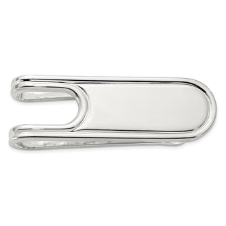 Exclusive Polished Rhodium-Plated Sterling Silver Money Clip - Stylish Design!
