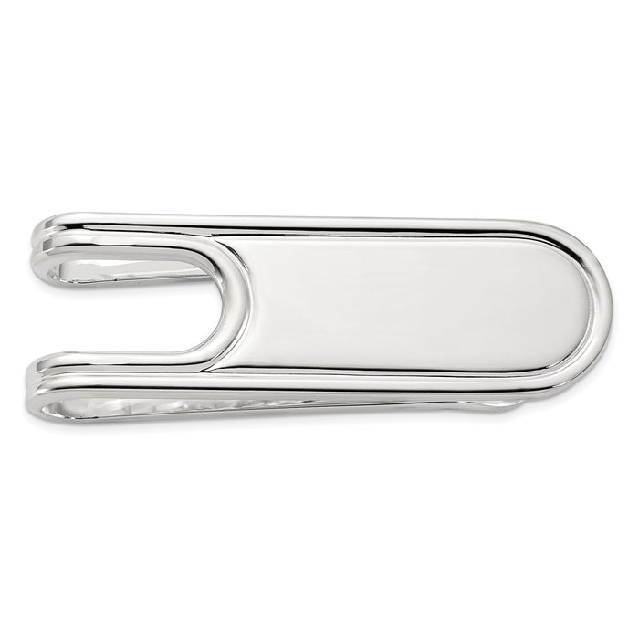 Exclusive Polished Rhodium-Plated Sterling Silver Money Clip - Stylish Design!-1