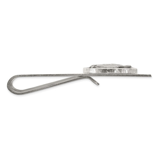 Buy Stylish Sterling Silver Black Epoxy Bass Fish Money Clip | Affordable Value