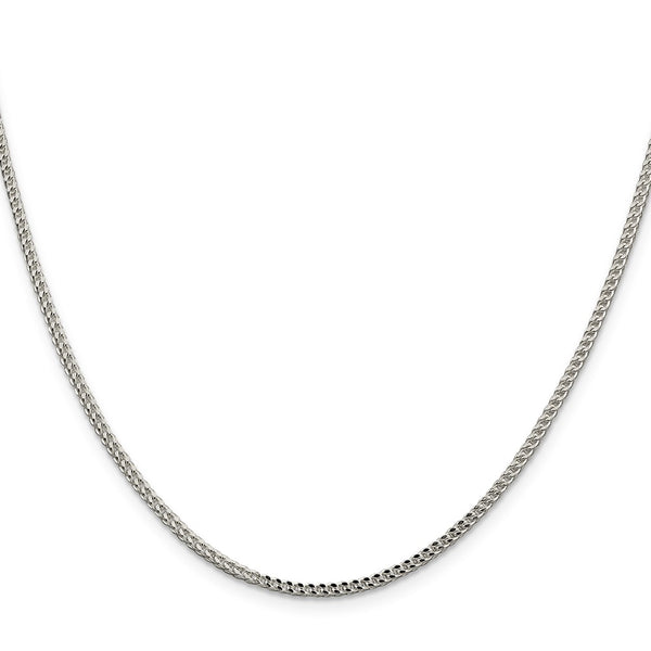 2mm Diamond-Cut Square Franco Chain in Sterling Silver