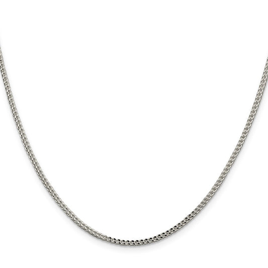 Buy Stylish 2mm Diamond-Cut Square Franco Chain in Sterling Silver - Luxury Value!