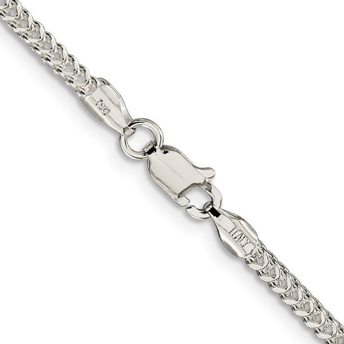Buy Stylish 2mm Diamond-Cut Square Franco Chain in Sterling Silver - Luxury Value!-3