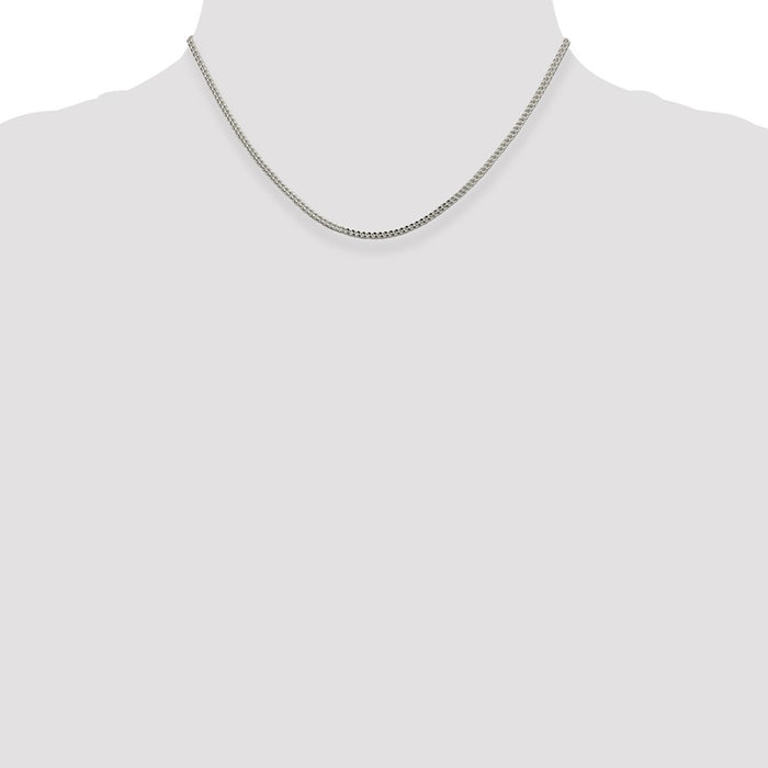 Buy Stylish 2mm Diamond-Cut Square Franco Chain in Sterling Silver - Luxury Value!-4