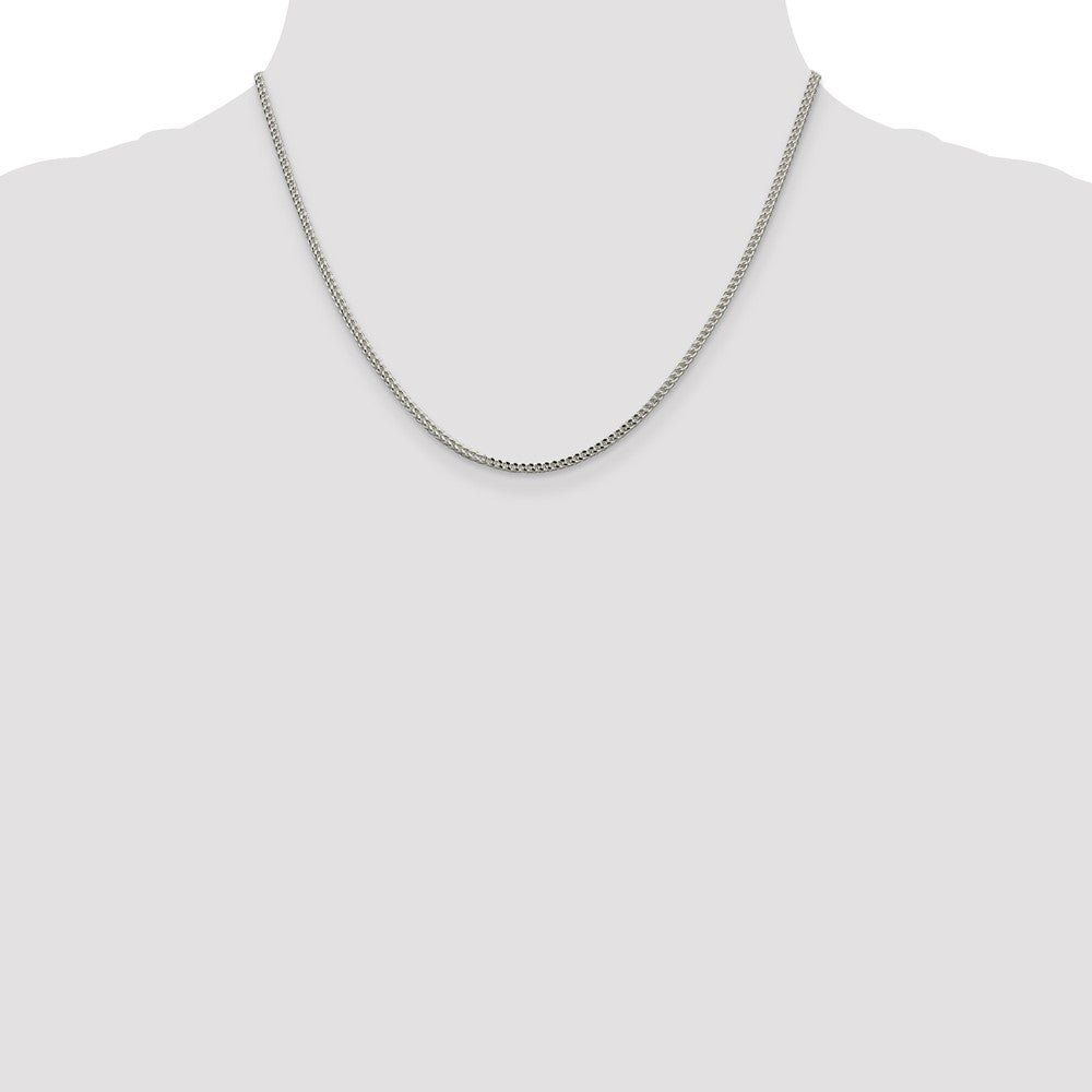 Buy Stylish 2mm Diamond-Cut Square Franco Chain in Sterling Silver - Luxury Value!