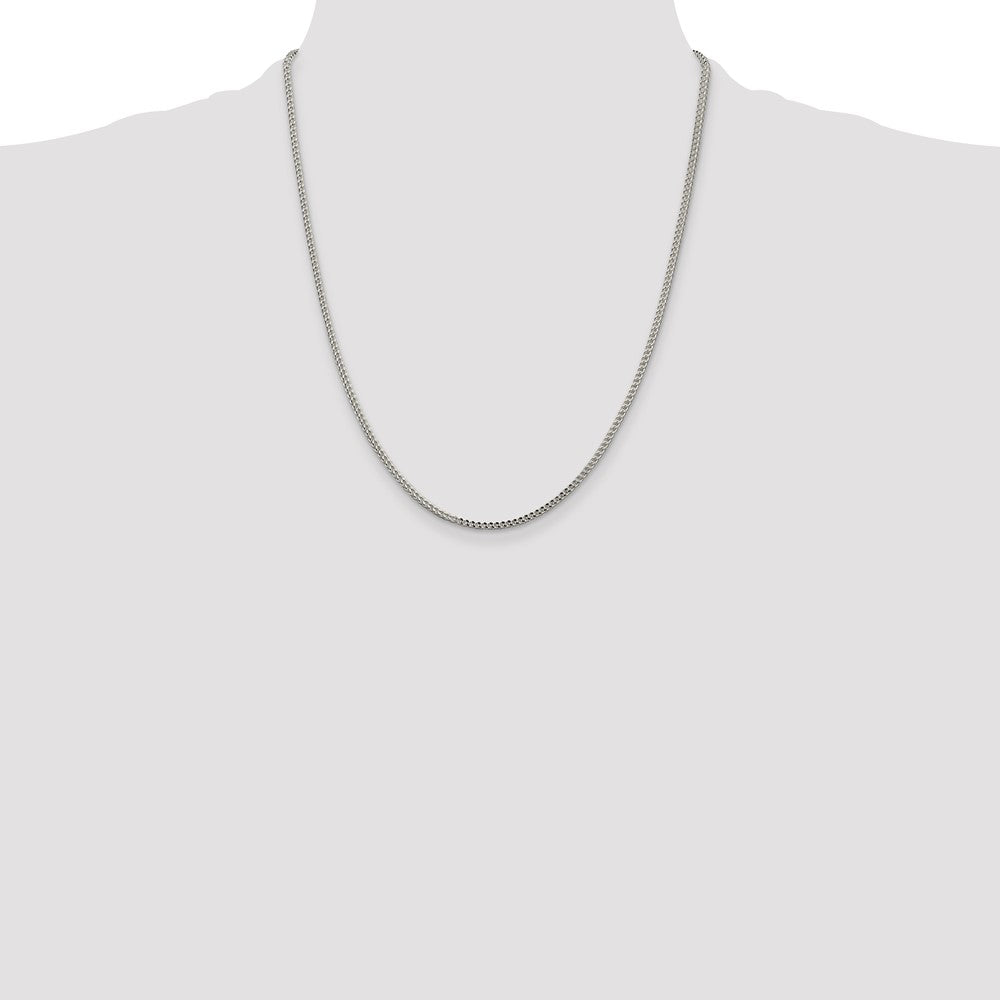 Buy Stylish 2mm Diamond-Cut Square Franco Chain in High-Quality Sterling Silver