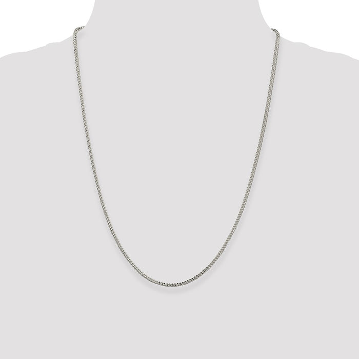 Buy Stylish 2mm Diamond-Cut Square Franco Chain in High-Quality Sterling Silver-4