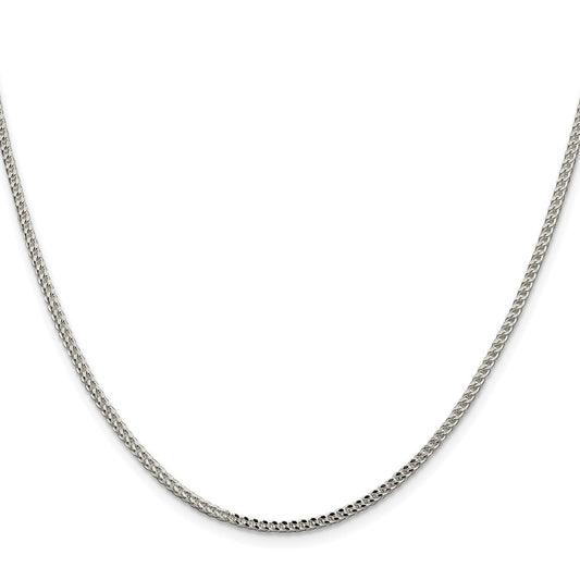 Buy Stylish 2mm Rhodium-Plated Sterling Silver Franco Chain - Luxury Value
