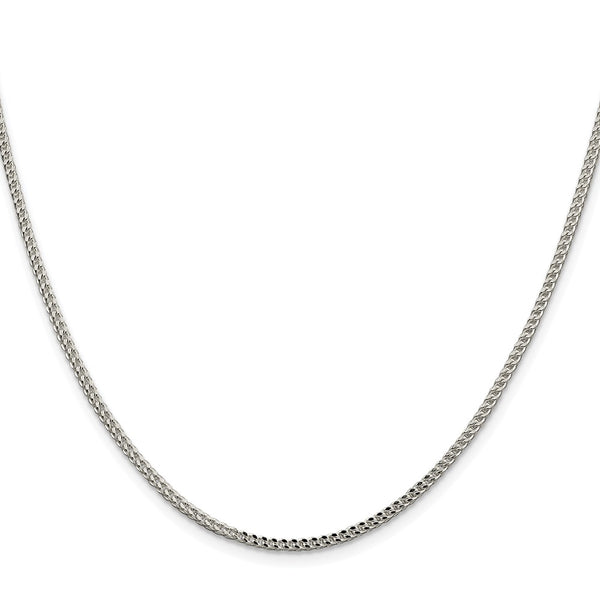 Rhodium-Plated Sterling Silver 2mm Franco Chain
