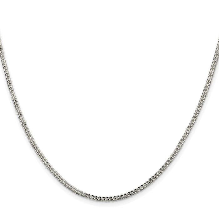 High-Quality Rhodium-Plated Sterling Silver 2mm Franco Chain - Stylish Value!-2