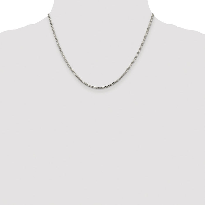 Exclusive 2mm Rhodium-Plated Sterling Silver Franco Chain - Stylish Value-4