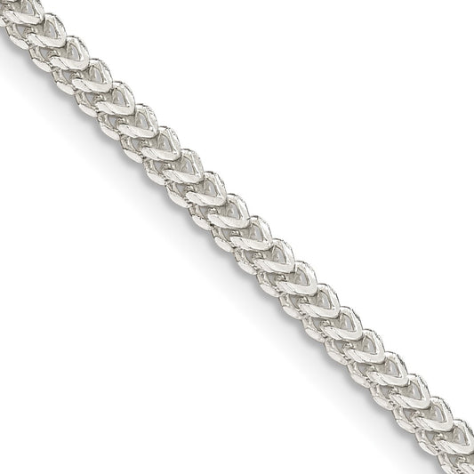 Exclusive 2mm Double-Cut Square Franco Chain in Sterling Silver | Stylish Value