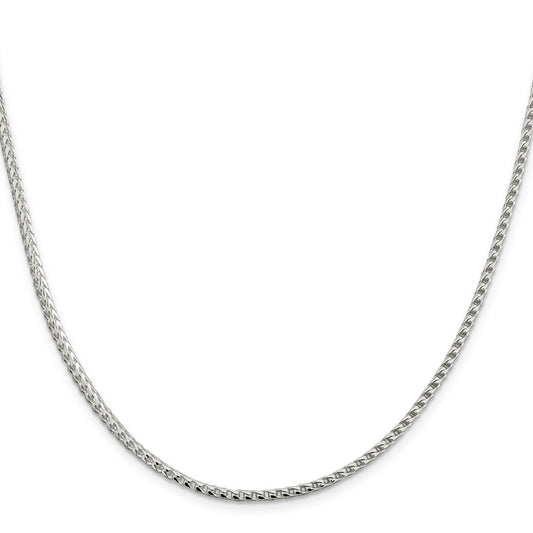 Buy Stylish 2.55mm Diamond-Cut Square Franco Chain in Sterling Silver - Luxury Value!