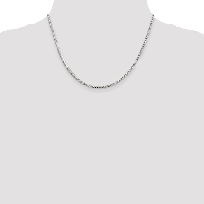 Buy Stylish 2.55mm Diamond-Cut Square Franco Chain in Sterling Silver-4