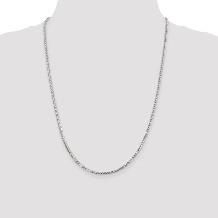 Buy Stylish 2.55mm Diamond-Cut Square Franco Chain in Sterling Silver-4