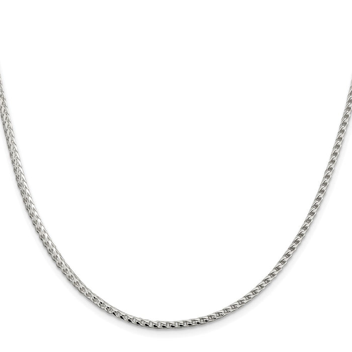 Buy Stylish Rhodium-Plated Sterling Silver 2.55mm Double Cut Franco Chain-2