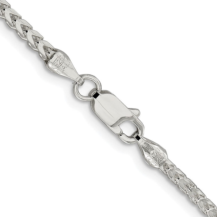 Buy Stylish Rhodium-Plated Sterling Silver 2.55mm Franco Chain - Luxury Value!-3