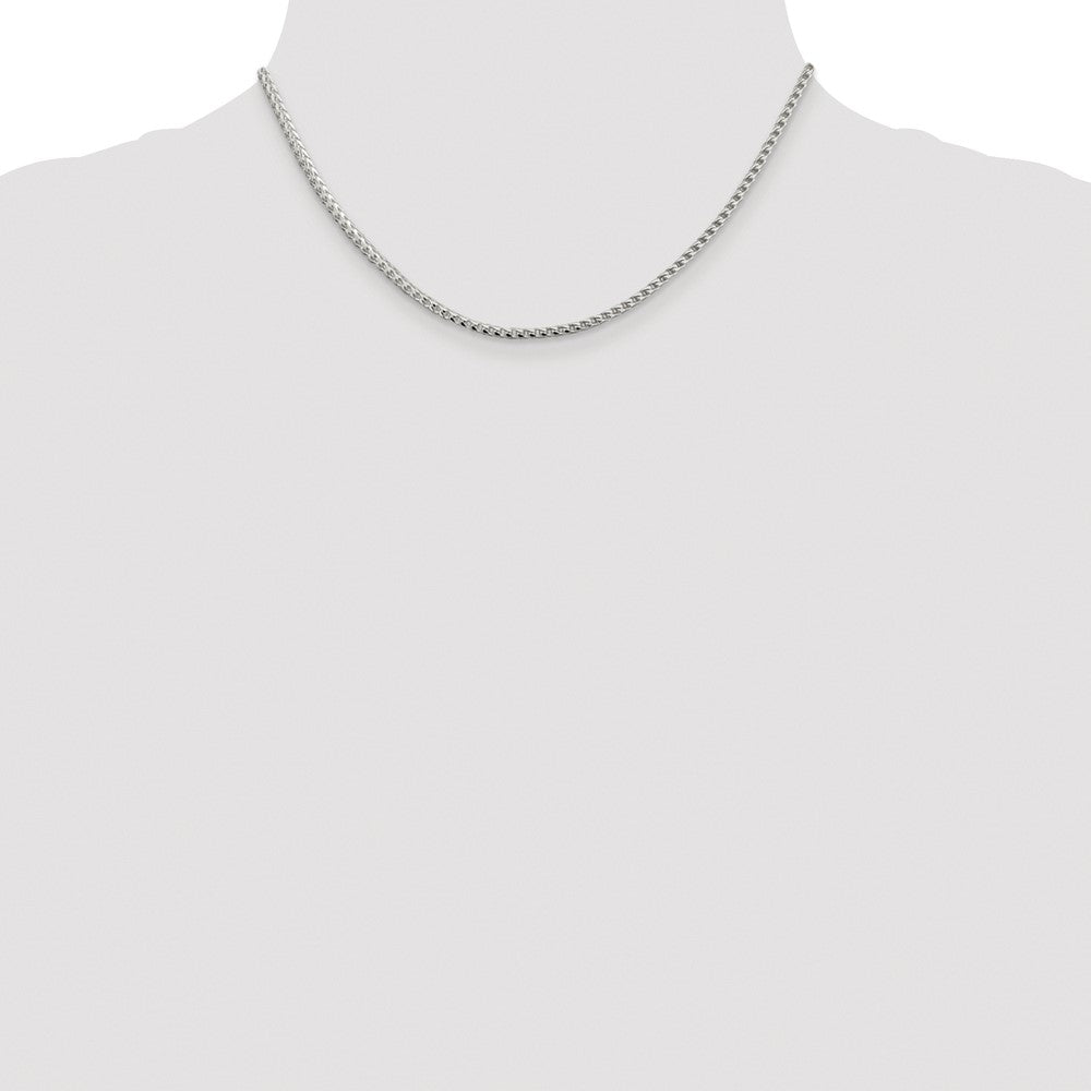 Buy Stylish Rhodium-Plated Sterling Silver 2.55mm Double Cut Franco Chain
