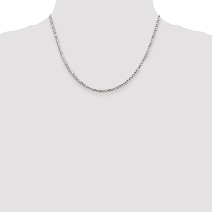 Buy Stylish Rhodium-Plated Sterling Silver 2.55mm Franco Chain - Value Piece!-4