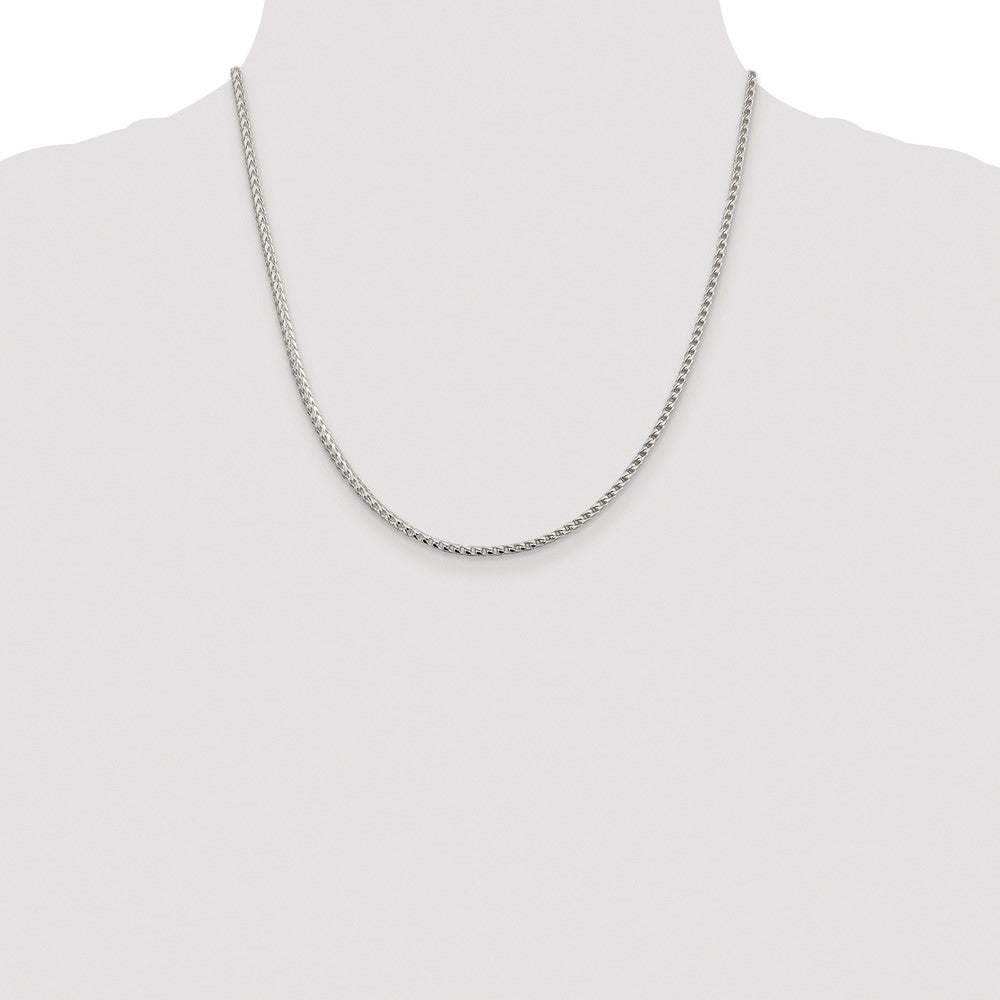 Buy Stylish 2.55mm Rhodium-Plated Sterling Silver Square Franco Chain