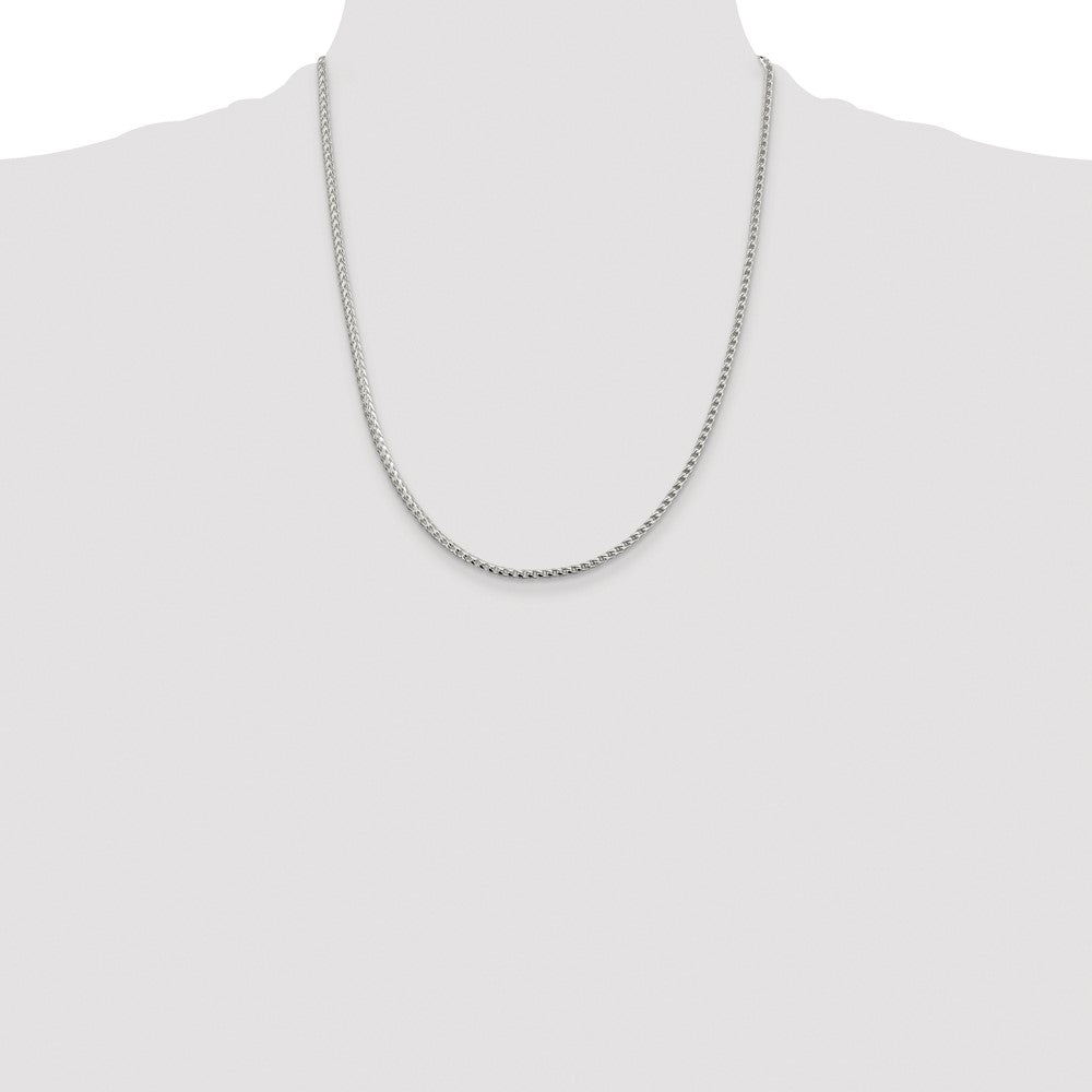 Buy Stylish Rhodium-Plated Sterling Silver 2.55mm Franco Chain - Luxury Look