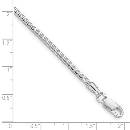 Buy Stylish Rhodium-Plated Sterling Silver 2.55mm Franco Chain - Luxury Value