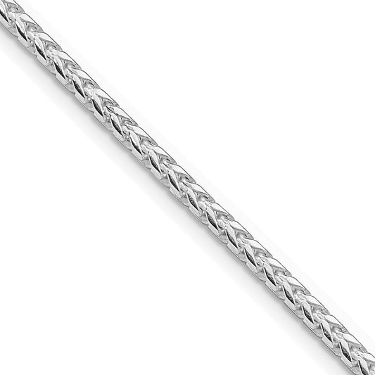 Buy Stylish 2.55mm Rhodium-Plated Sterling Silver Square Franco Chain
