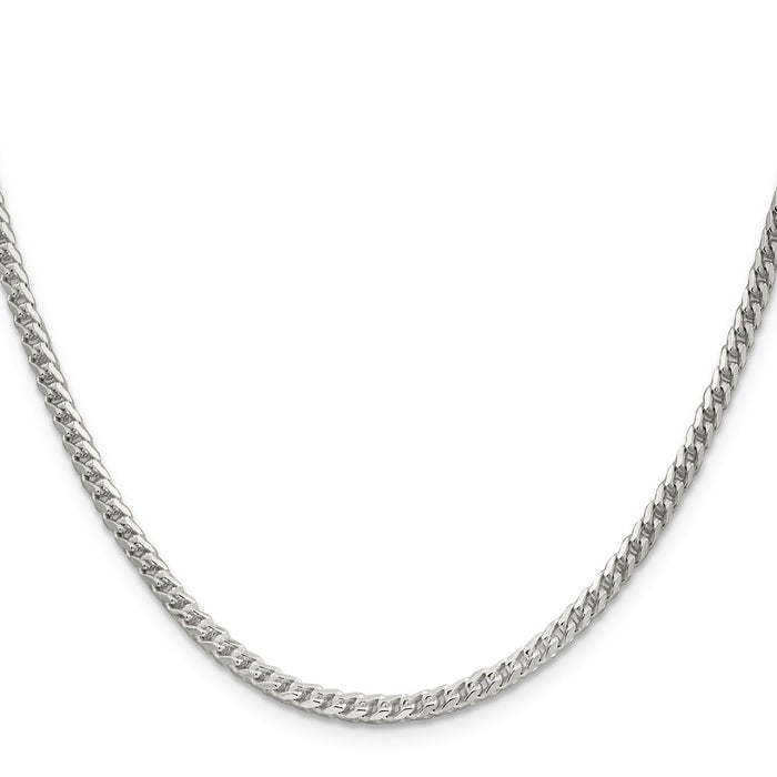 Buy 3.1mm Diamond-Cut Square Franco Chain in Sterling Silver | Stylish Value!-2