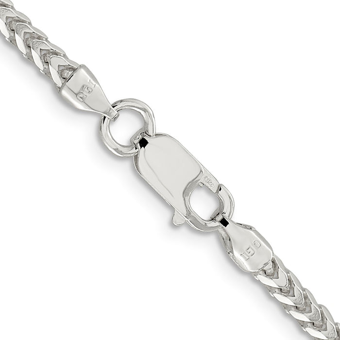 Buy Stylish 3.1mm Diamond-Cut Square Franco Chain in Sterling Silver-3