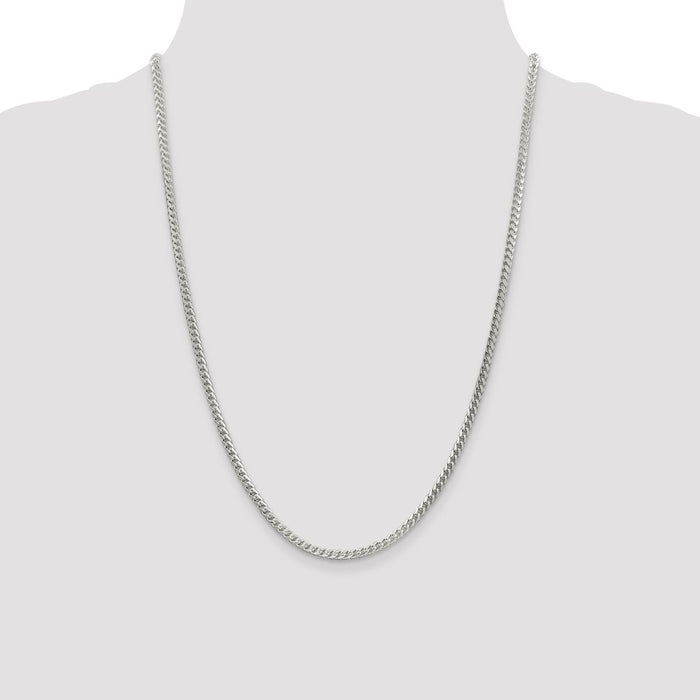 Exclusive 3.1mm Diamond-Cut Square Franco Chain in Sterling Silver - Stylish Value-4