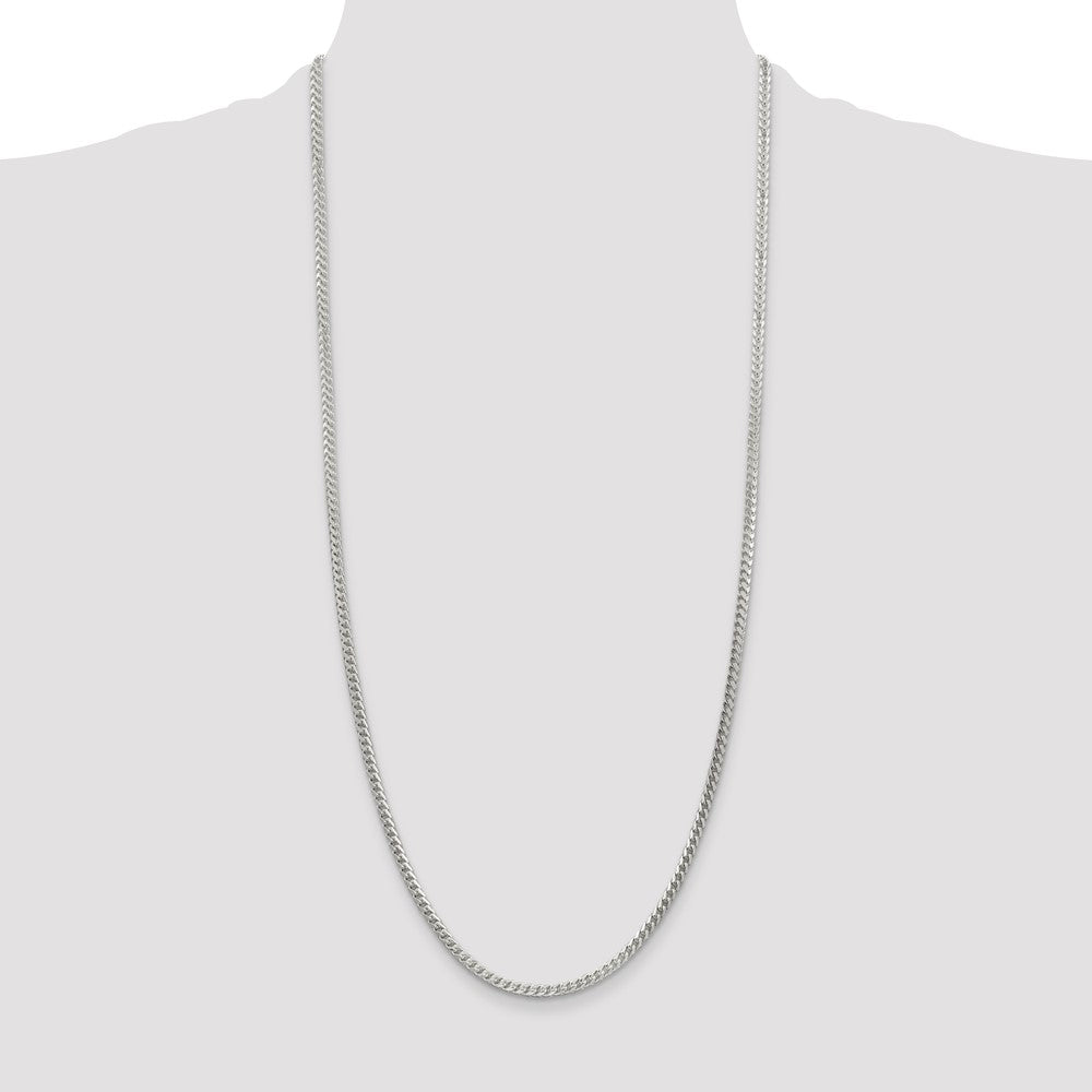 Buy Exclusive 3.1mm Diamond-Cut Square Franco Chain in Sterling Silver - Stylish!