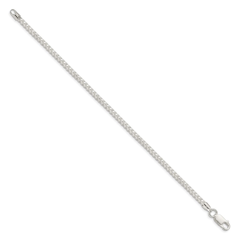 High-Quality 3.1mm Diamond-Cut Square Franco Chain in Sterling Silver - Stylish Value!
