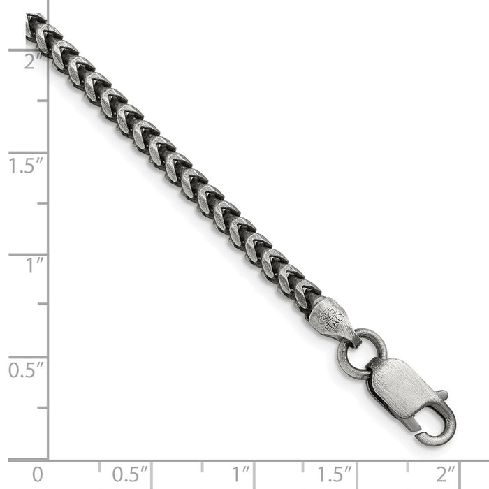 Buy Antiqued Sterling Silver 3.1mm Franco Chain | Stylish & Affordable Value!-5