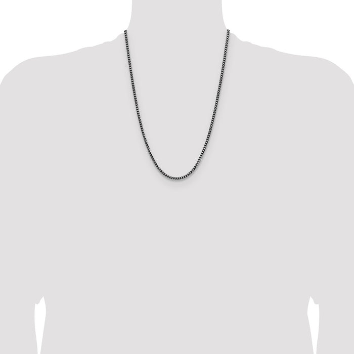 Buy Exclusive Antiqued Sterling Silver 3.1mm Franco Chain - Stylish & Affordable!-4