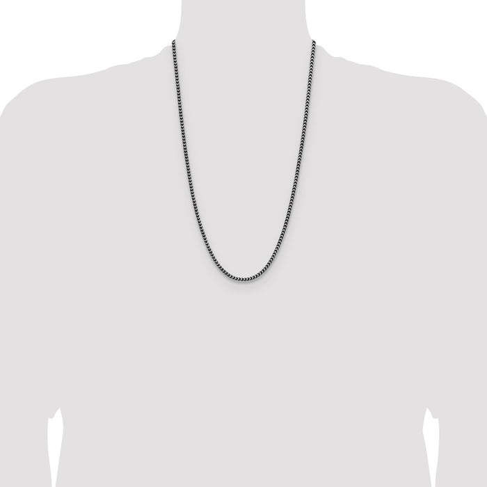 Buy Exclusive 3.1mm Antiqued Sterling Silver Franco Chain | Stylish Value-4