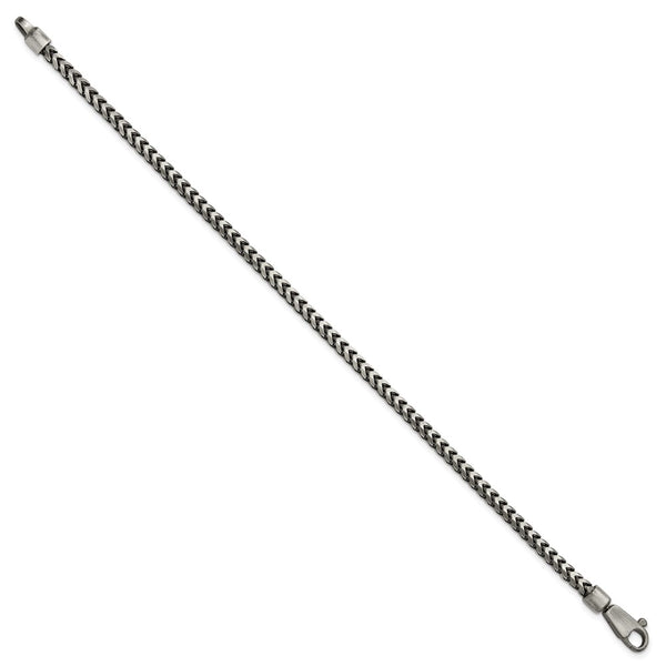 Antiqued Sterling Silver 3.1mm D/C Square Franco Chain - Style GR1-1030508